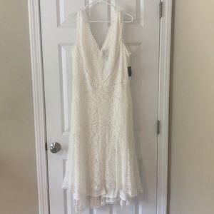 White Lace Hi-Lo Hem Dress. NWT.